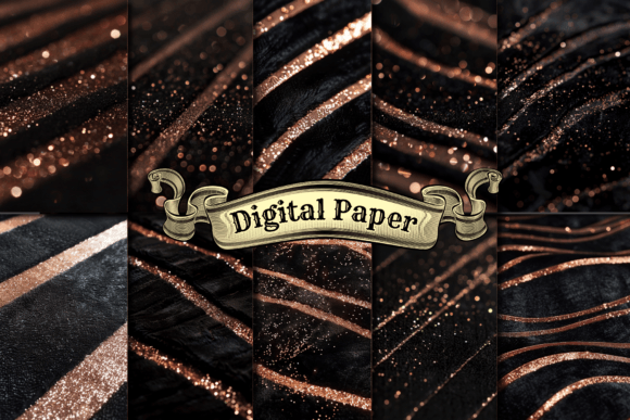 Black and Gold Glitter Digital Paper: Creative Uses