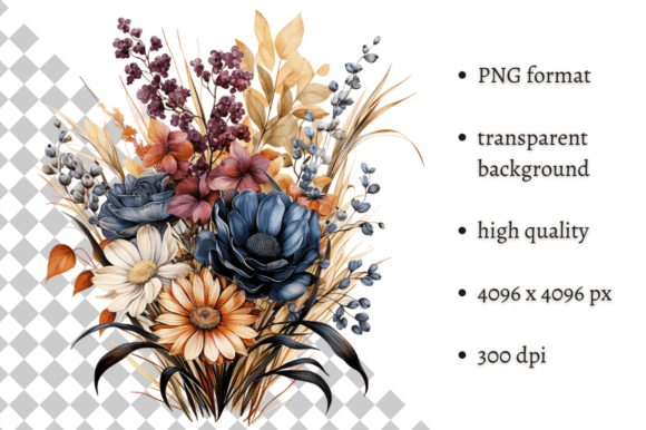 Designing with A Bouquet of Autumn Flowers PNG Clipart: Technical Specs and Creative Applications