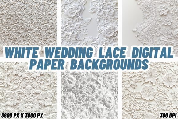 Elevating Digital Design with White Wedding Lace Digital Paper