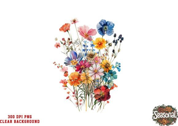 Enhancing Creative Projects with Wildflower Frame Border Wreath Clipart