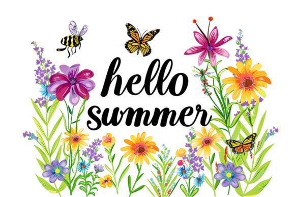 Evaluating Hello Summer with Flowers Watercolour for Professional Creative Projects