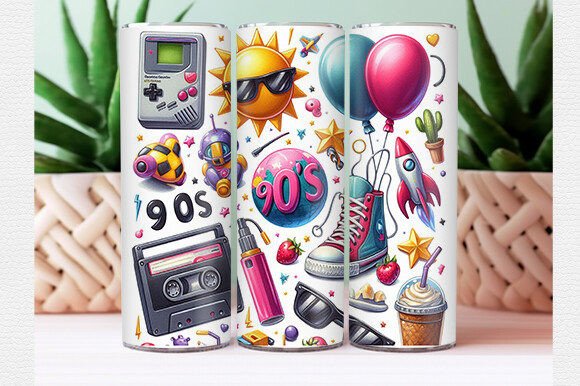 Evaluating Nostalgic 90s Tumbler Wraps for Creative and Commercial Use