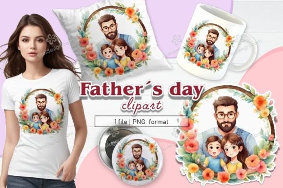 Integrating Father´s Day Clipart . Sublimation 29 Into Your Creative Production Workflow