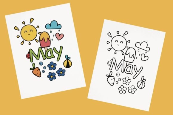 Maximizing Creativity with a “May” Coloring Page with Bold Lines