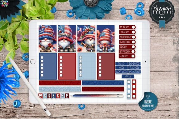 Memorial Day Gnomes Digital Stickers