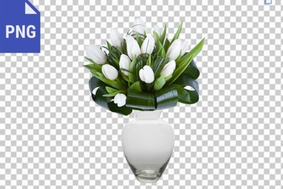 Vase of Flowers Isolated Image: Strategic Applications for Visual Communication and Brand Consistency