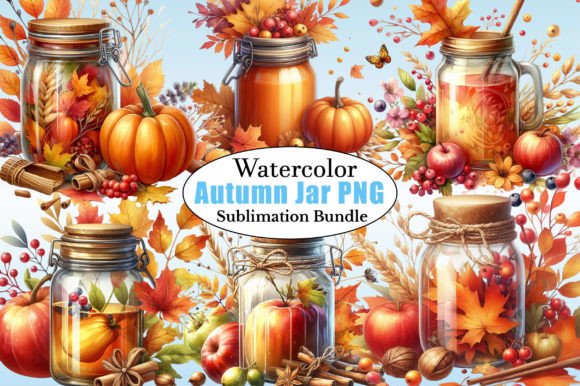 Watercolor Autumn Jar PNG Clipart Guide